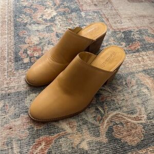 Madewell Tan Leather Mules Size 8